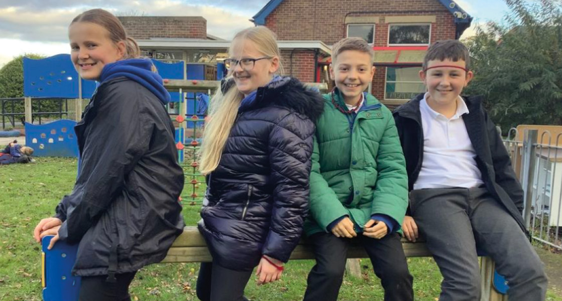 Pupils at Reedness Primary School