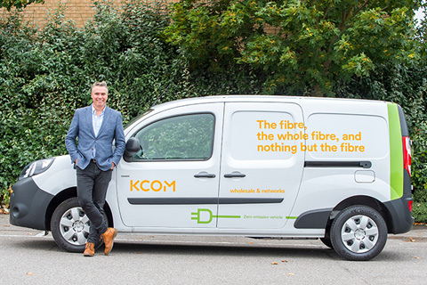 Tim Shaw with a KCOM W&N electric van