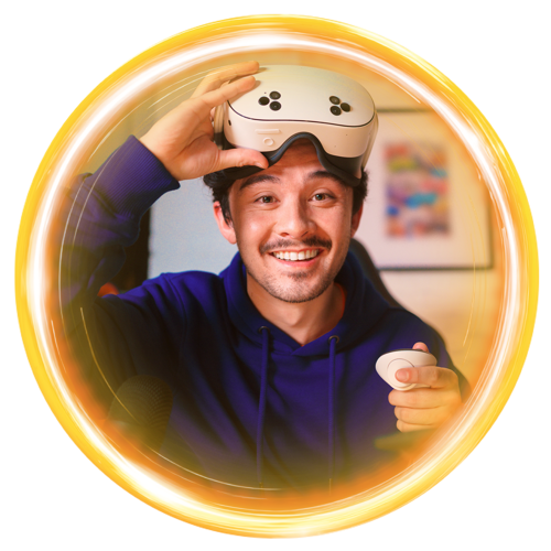 A man with laptop in his living room.