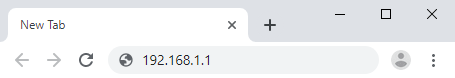 Entering 192.168.1.1 in the browser address bar