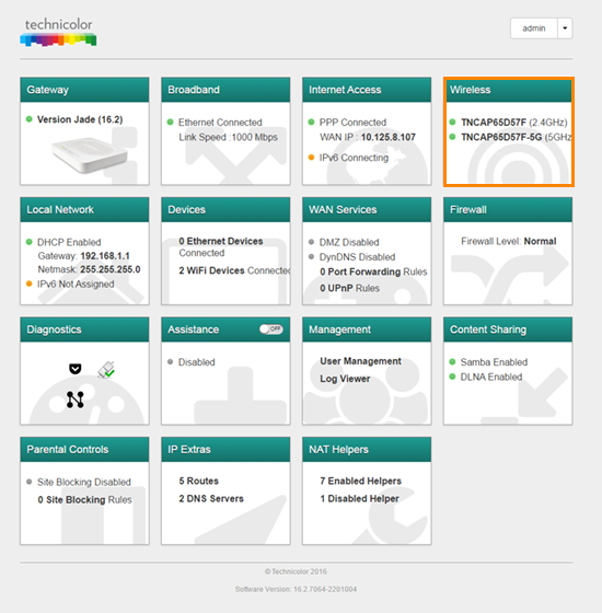How do I change the wireless channel on a Technicolor TG589vac v2