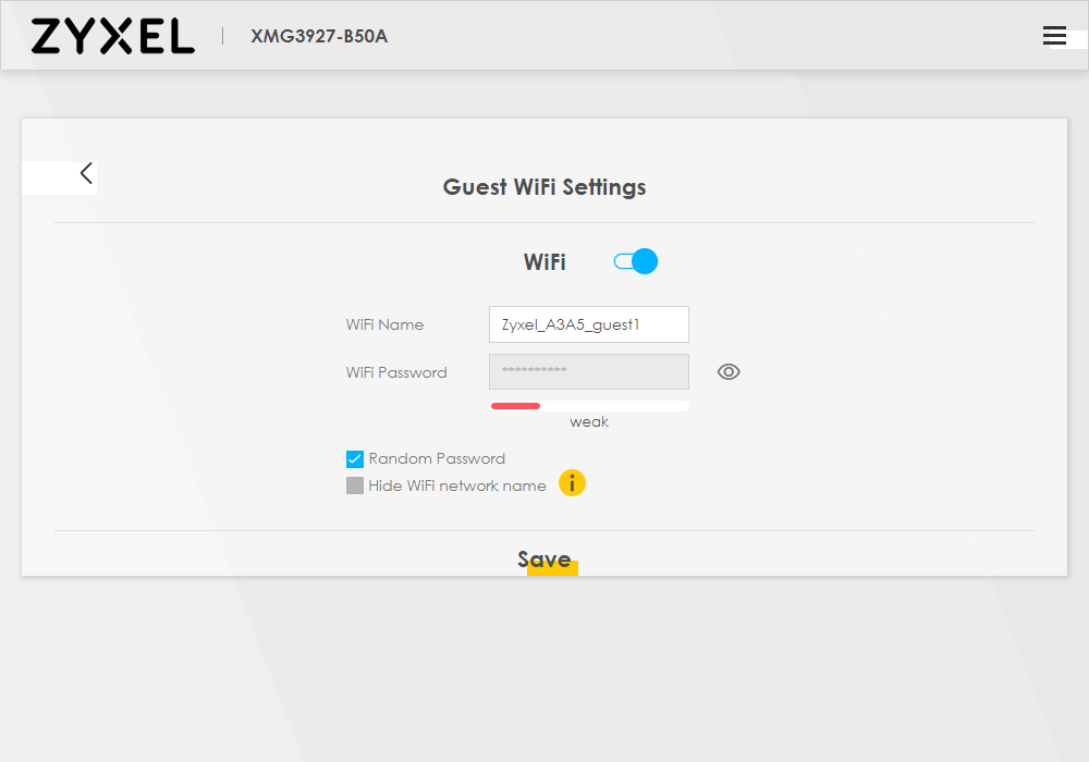 Guest Wi-Fi Settings