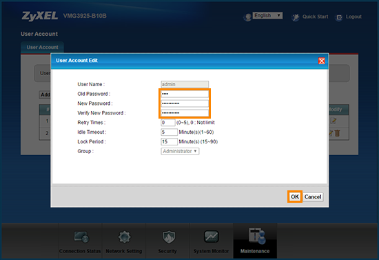 User Account Details