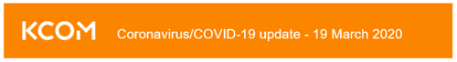 Coronavirus COVID-19 update 19 March 2020
