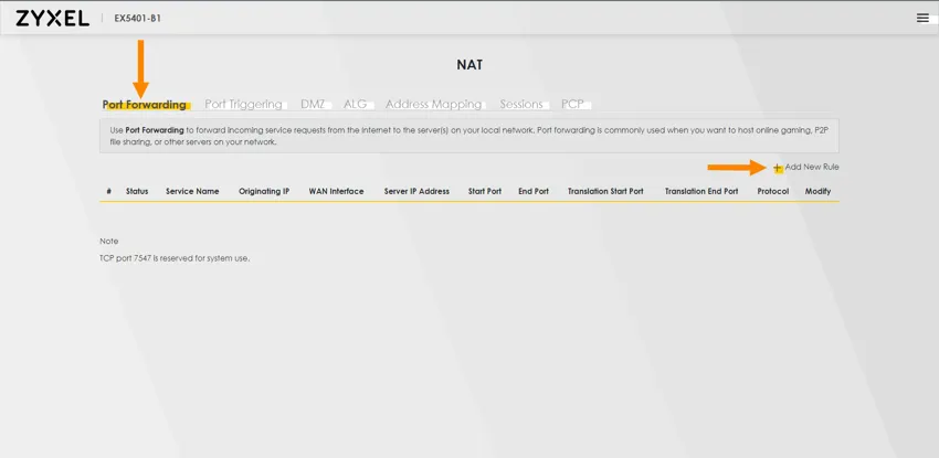 NAT Settings