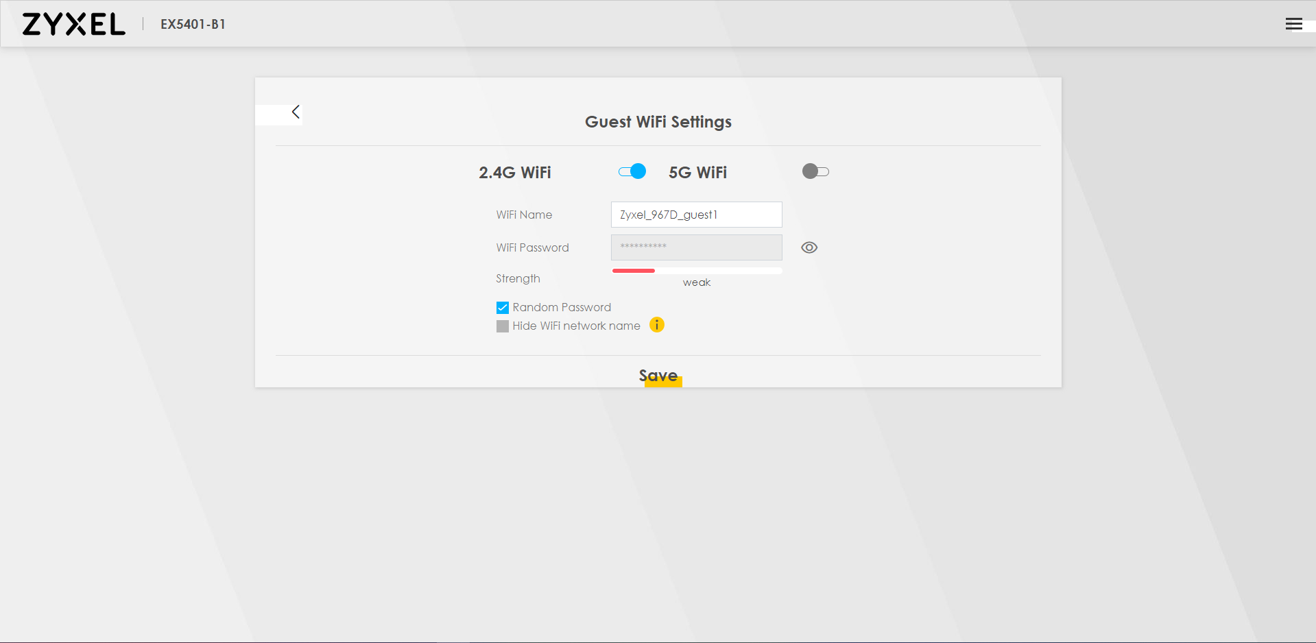 Guest Wi-Fi Settings