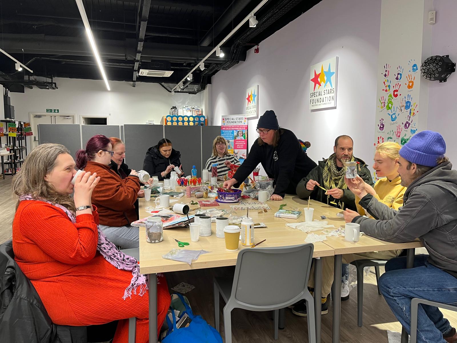 Members taking part in an activity at Square Peg