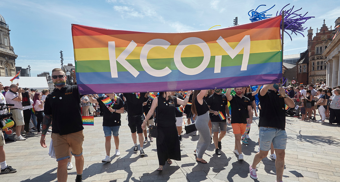 KCOM staff at the Pride in Hull parade