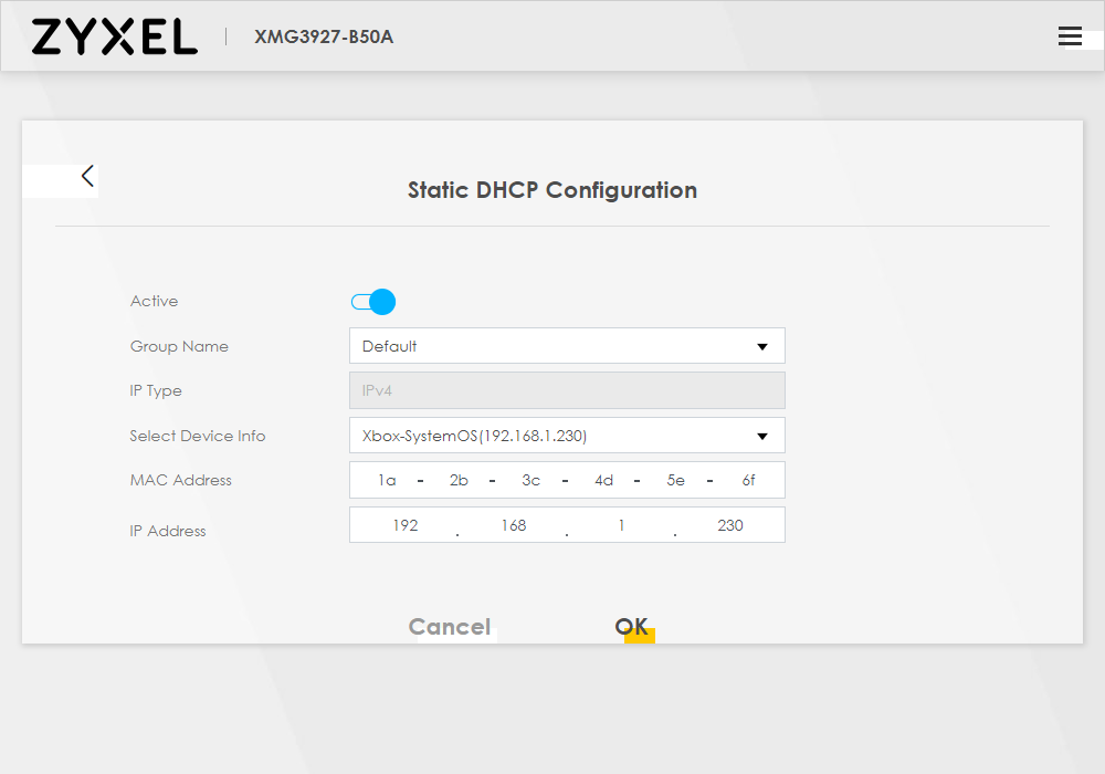 Static DHCP Configuration