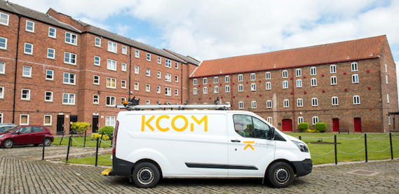 Image shows a KCOM van outside