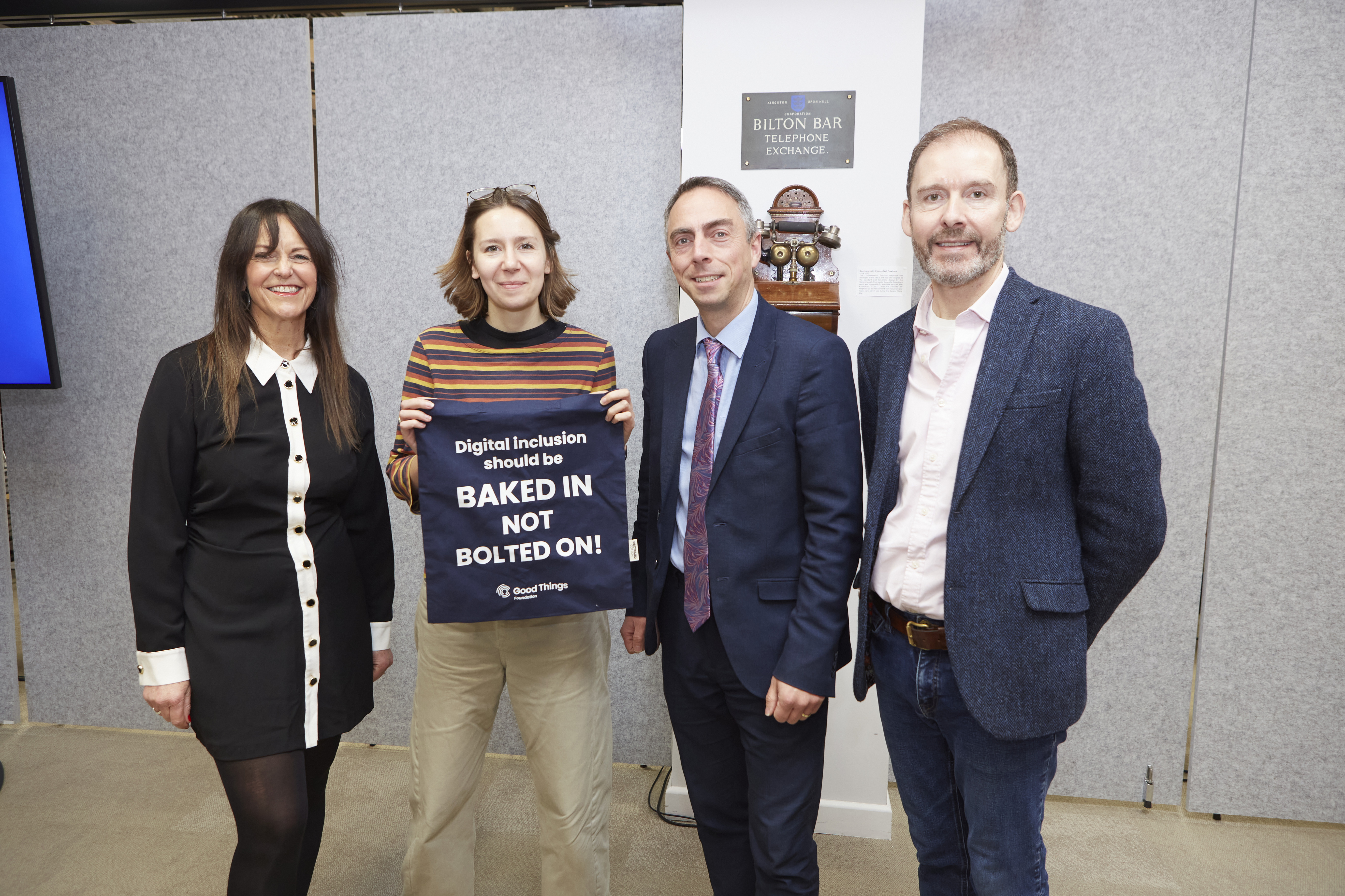 Louise Babych, Helen Whelan of The Good Things Foundation,  Councillor Mike Ross and Kenneth Ross