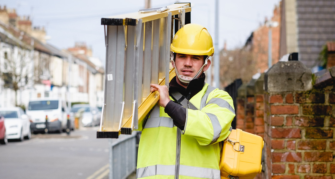 A KCOM engineer in action