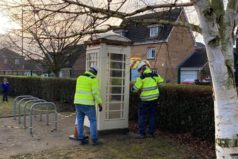 KCOM engineers install the phone box