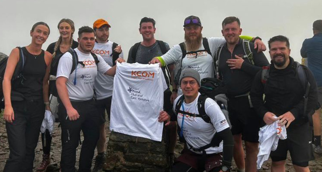 KCOM at the Three Peaks summit of Ingleborough