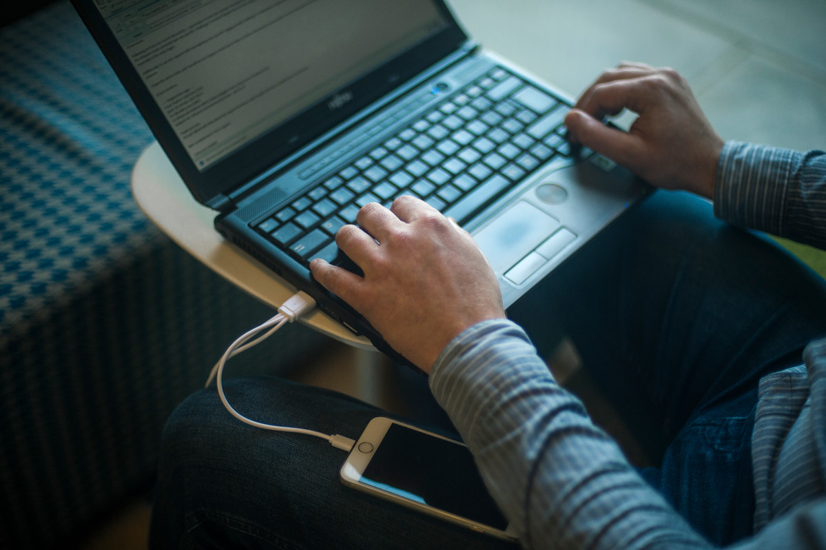 Man working at laptop