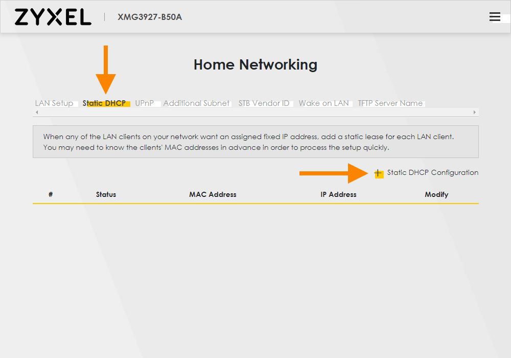 Static DHCP