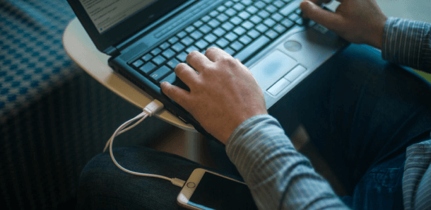 Person working on laptop