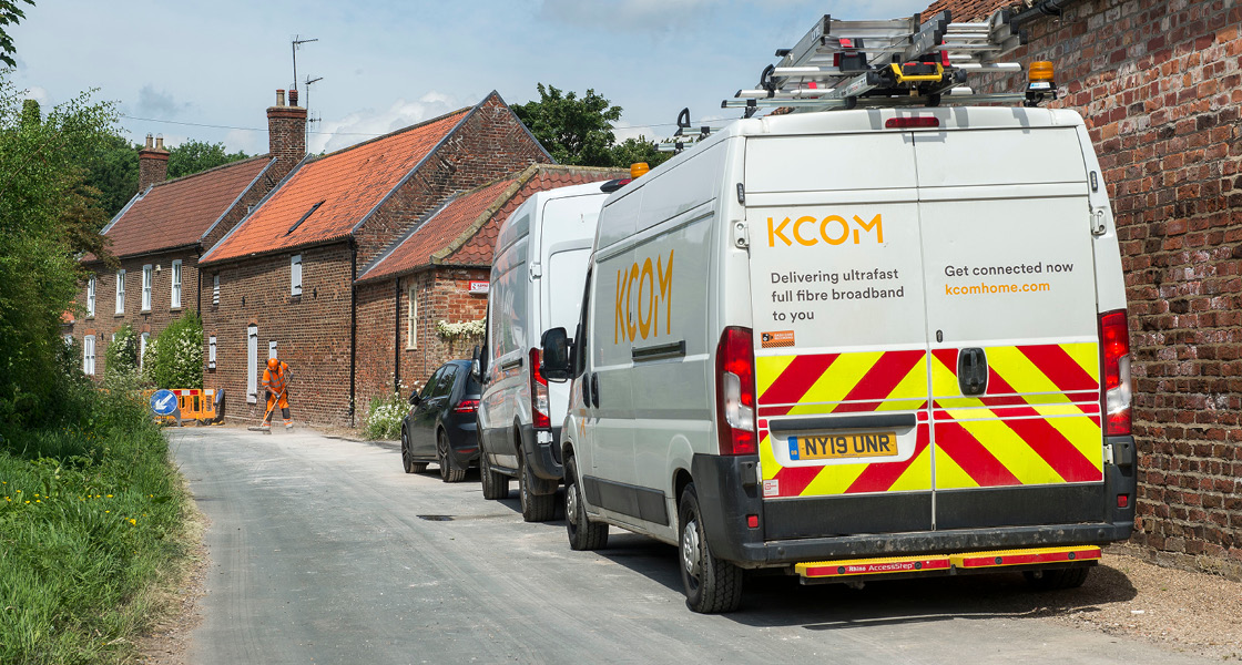 KCOM vans at work expanding its fibre network