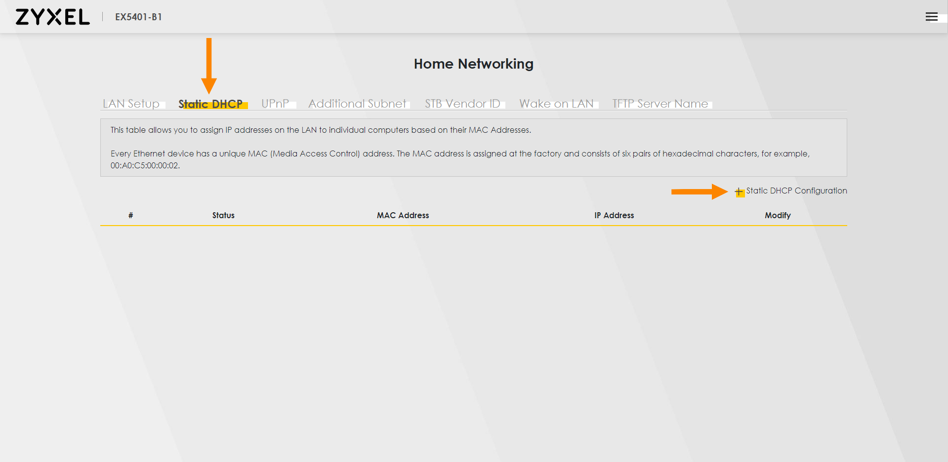 Static DHCP
