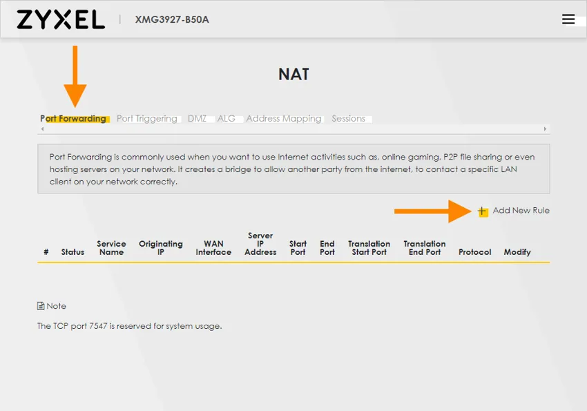 NAT Settings