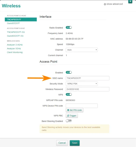 SSID Name Setting on Technicolor Router