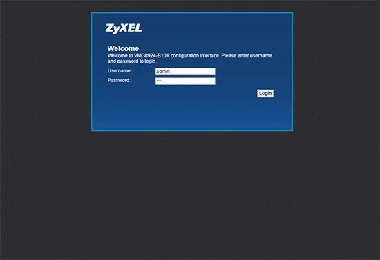 Router Login Screen