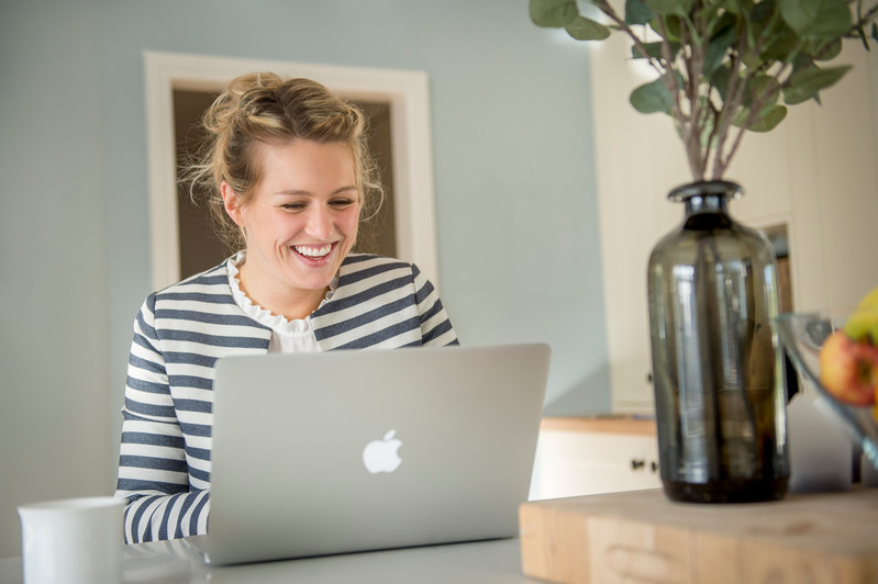Consumer using laptop