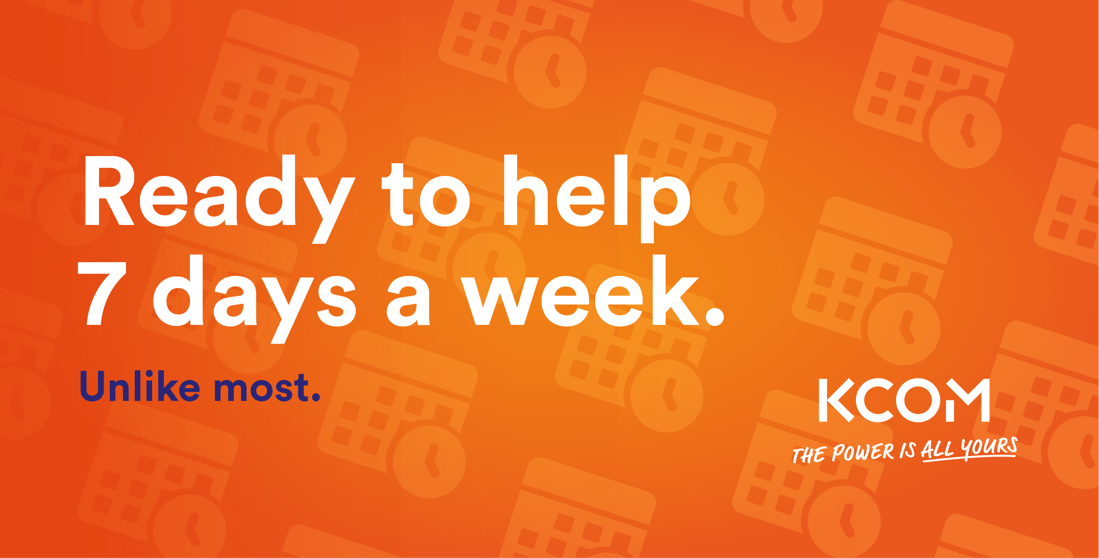 Ready to help seven days a week graphic