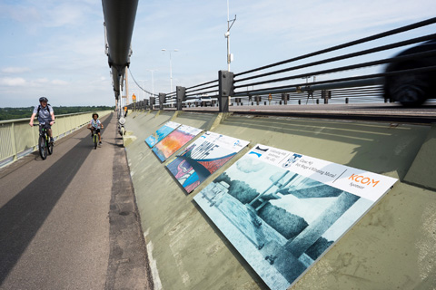 The murals on display on the Humber Bridge