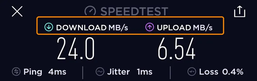 Speedtest Mbs