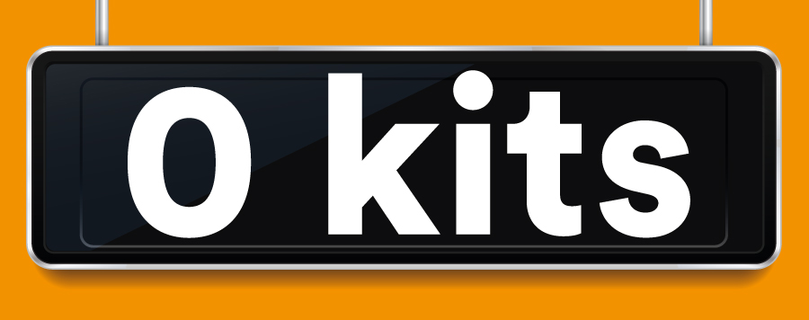 Banner displaying the number of kits donated this season