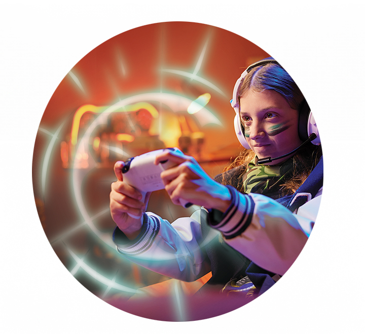 Image shows a women gaming