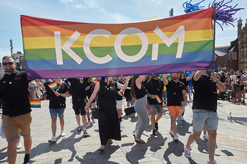 KCOM staff at the Pride in Hull parade